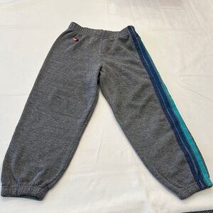 Aviator Nations Kids gray Sweatpants with Blue Stripes